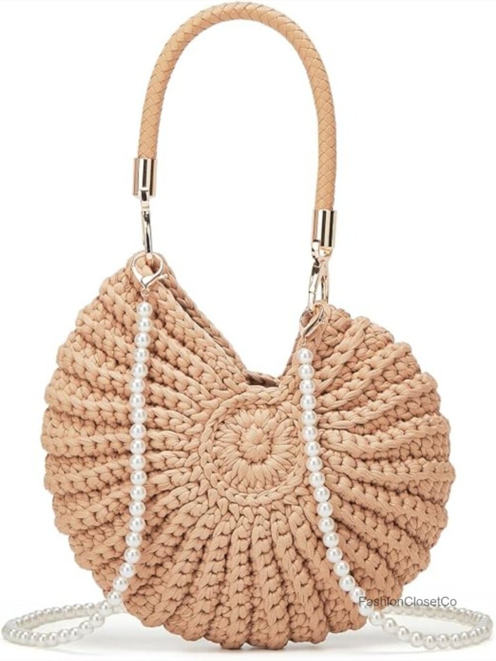 Handwoven Crochet Seashell Summer Beach Bag Crossbody Shoulder Hobo Purse